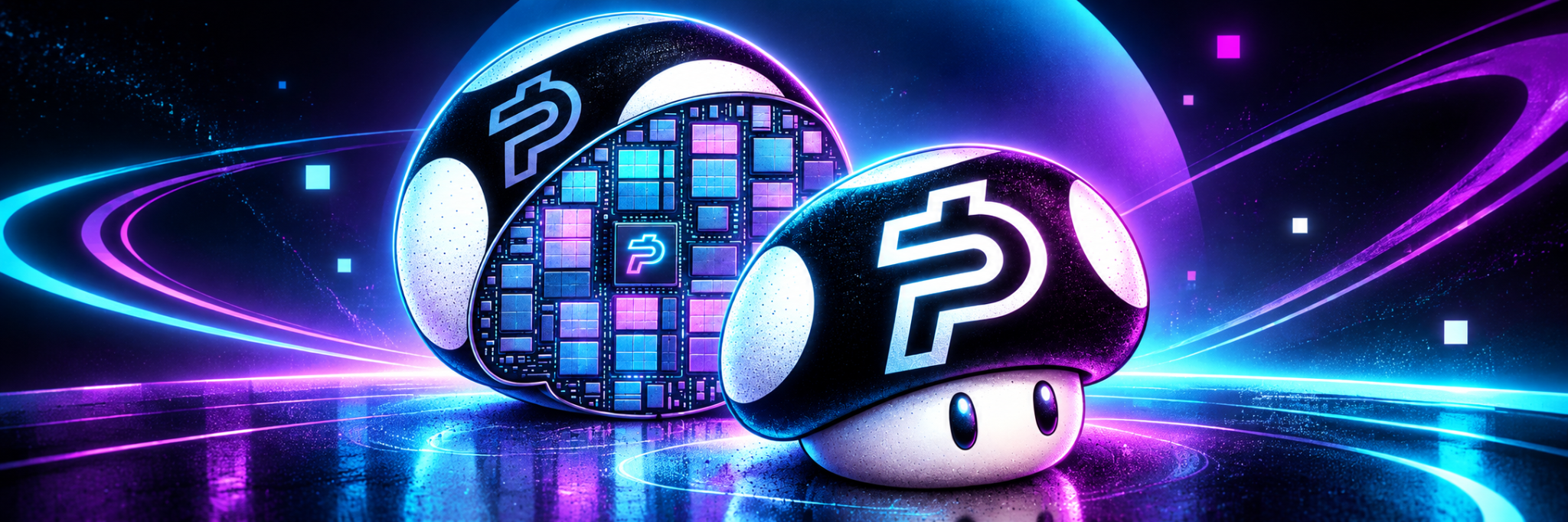 Paidshroom neon space banner